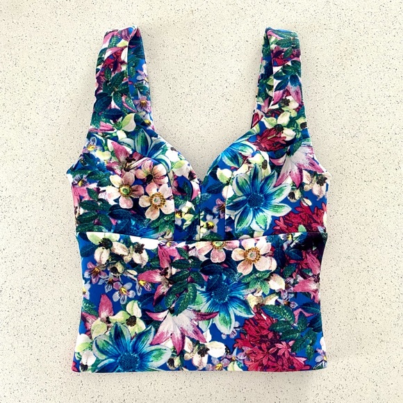 NWT💜 GUESS Floral Crop Top - Picture 4 of 5